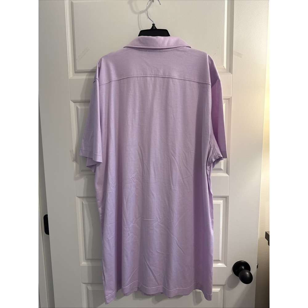 NWT $79 Murano Liquid Luxury Shirt SS Lilac Big & Tall XLT Cotton Collared - Picture 4 of 4